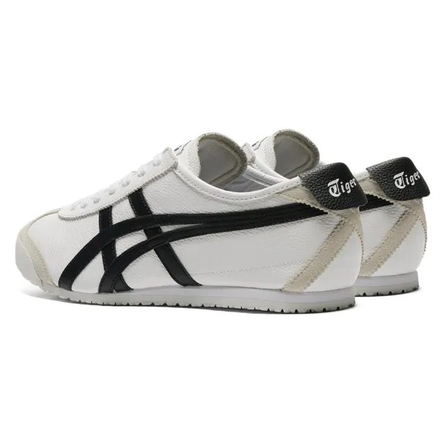 【Onitsuka Tiger】鬼塚虎 麂皮拼接白底黑虎爪紋 MEXICO 66 休閒鞋 (1183A201-126)