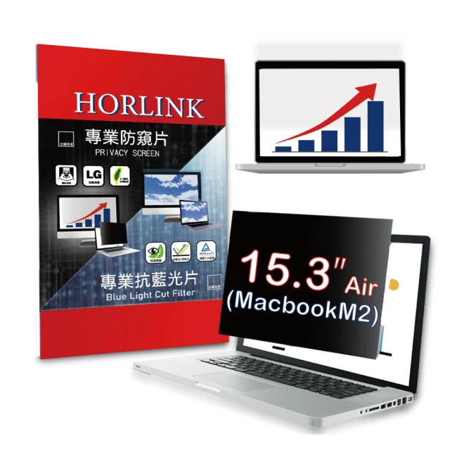 HORLINK MacBook Air 15.3 M2/M3 超薄磁吸螢幕防窺片(防窺/抗藍光/抗眩光/螢幕保護)