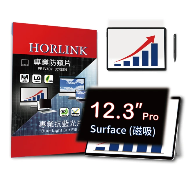 HORLINK Surface Pro 12.3吋 磁吸式螢幕防窺片(防窺/抗藍光/抗眩光/螢幕保護)