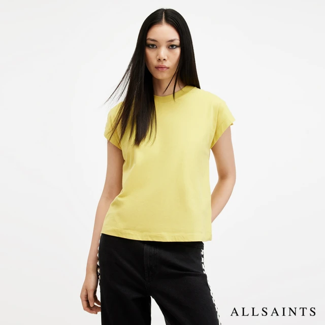 ALLSAINTS RUE 純棉開岔短袖T恤-紫 W185J