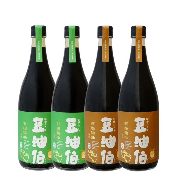 豆油伯 x MOMO獨家 茶姬&甘田薄鹽醬油增量升級版4入組(680mlx4 (中元/普渡/拜拜))