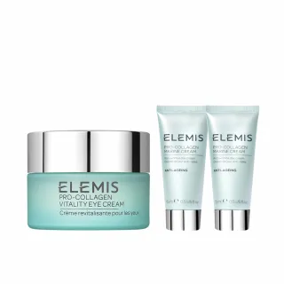 【ELEMIS 愛莉美】海洋膠原活力眼霜組(海洋膠原活力眼霜15ml送緊緻乳霜30ml★小藍眼霜/七天亮眼★)