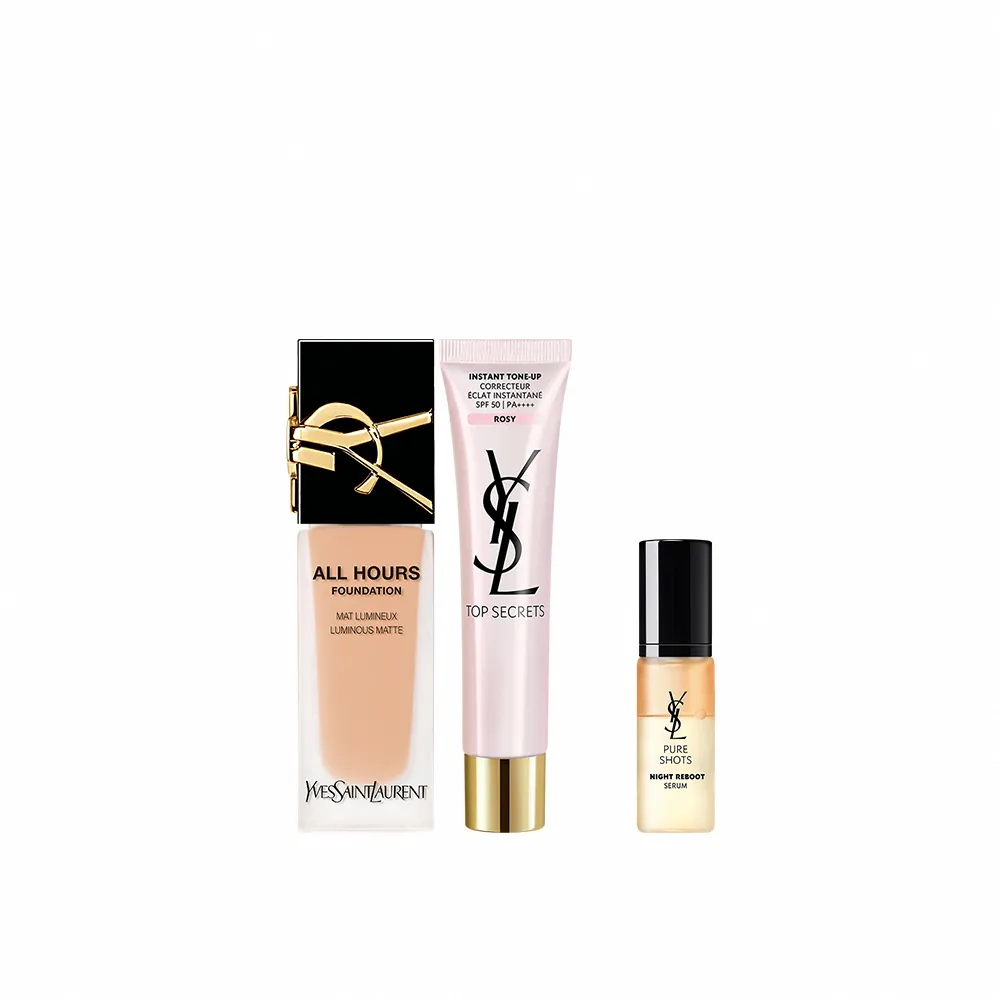 【YSL】官方直營 名模肌密無瑕底妝組(午夜粉底25ml+妝前乳40ml)