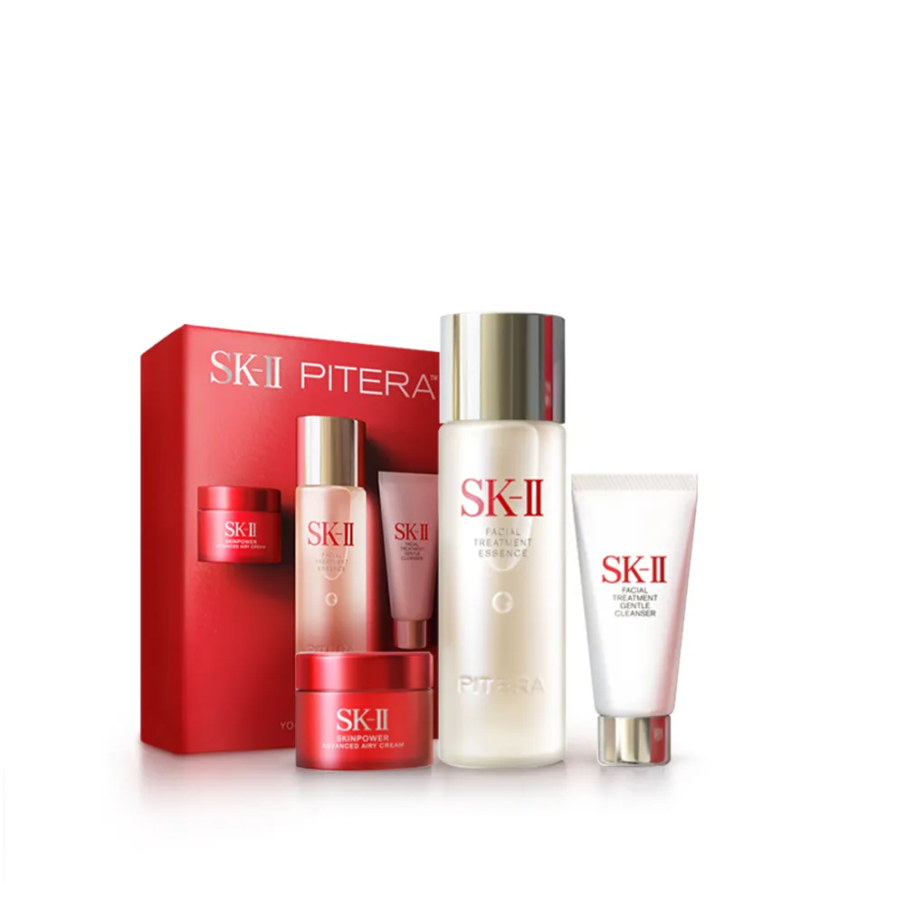 【SK-II】官方直營 SK-II PITERA™ 新客入門緊緻嫩肌套裝組(青春露75ml+活膚霜15g+潔面乳20g)