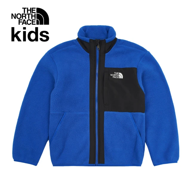 The North Face 北面兒童藍色舒適保暖休閒立領抓絨外套｜8AZGCZ6