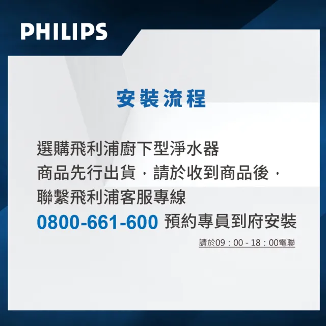 【Philips 飛利浦】櫥下型超濾淨水器(AUT3234)