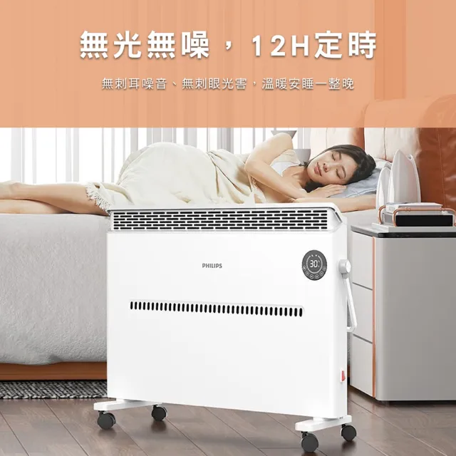 【Philips 飛利浦】1+1超值組 對流取暖機/電暖器+多功能移動式瞬涼水冷氣(AHR3142CS+HLE700)