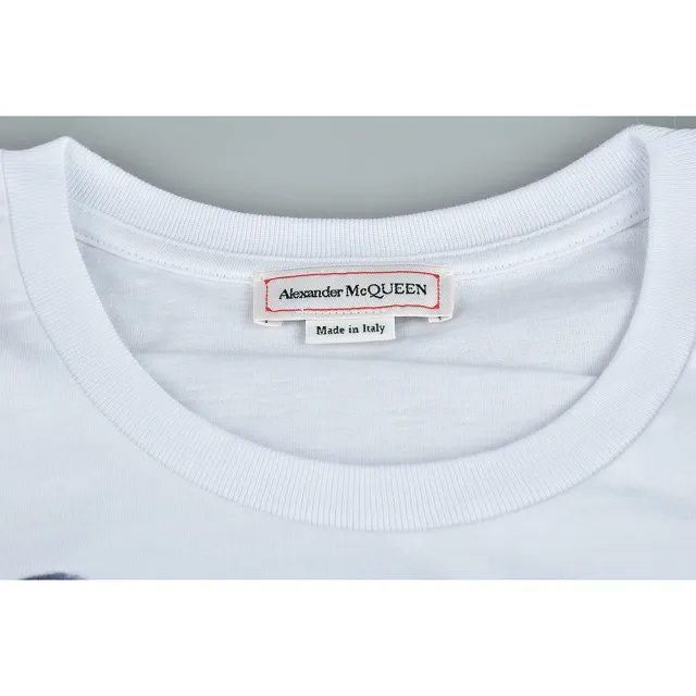 【Alexander McQueen】ALEXANDER McQUEEN字母LOGO純棉風鈴草骷髏短袖T恤(女款/白)