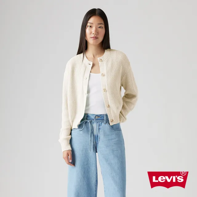 【LEVIS 官方旗艦】女款 開襟毛衣 米白 熱賣單品 A3235-0022