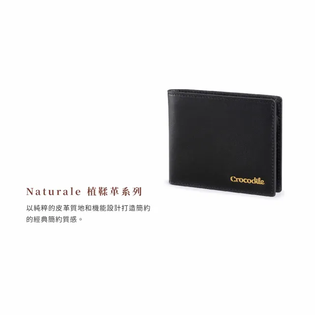 【Crocodile】中性短夾 男皮夾 真皮錢包 4卡拉鍊 Naturale 5系列-0103-11008-黑咖兩色-鱷魚
