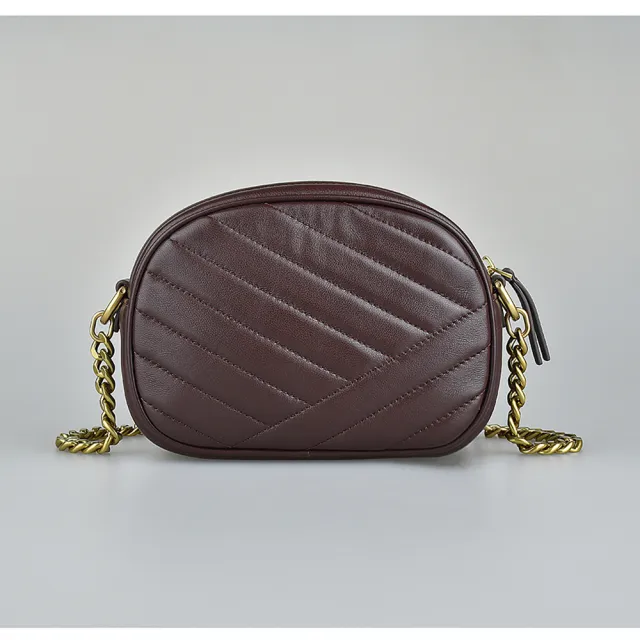 【TORY BURCH】TORY BURCH KIRA CHEVRON雙T LOGO拉鍊絎縫羊皮斜背相機包