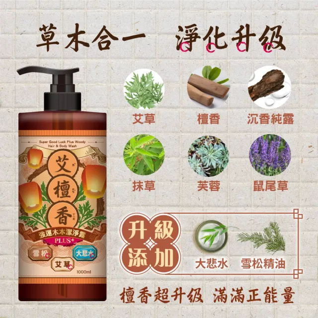 【美吾髮】艾淨化 艾草強運能量PLUS淨化除穢3法寶(PLUS潔淨露1000ml+除穢噴霧+艾草皂/手工皂)