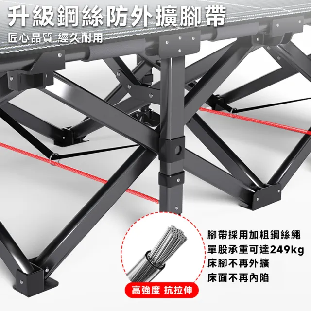 【午憩寶】折疊床 加強圓管鋼架+防凹鋼絲索+4D枕頭(居家/戶外/辦公/休閒/午休床/行軍床/折疊床/陪護床)