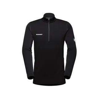 【Mammut 長毛象】Aenergy ML Half Zip Pull AF Men 保暖立領半拉鍊長袖排汗衣 黑色 男款 #1016-01120