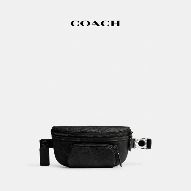 COACH蔻馳官方直營 經典Logo護照卡夾-QB/炭黑色/