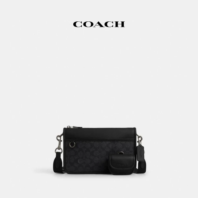 COACH官方直營 ARIA經典Logo單肩手袋-SV/黑色