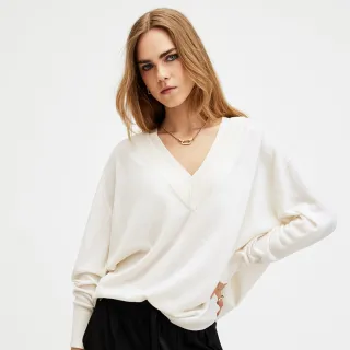 【ALLSAINTS】BERN V領羊毛針織上衣-白 W037KB(常規版型)