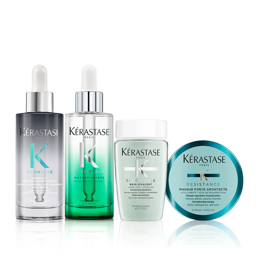 【KERASTASE 巴黎卡詩】極淨+極酵平衡頭皮精華組