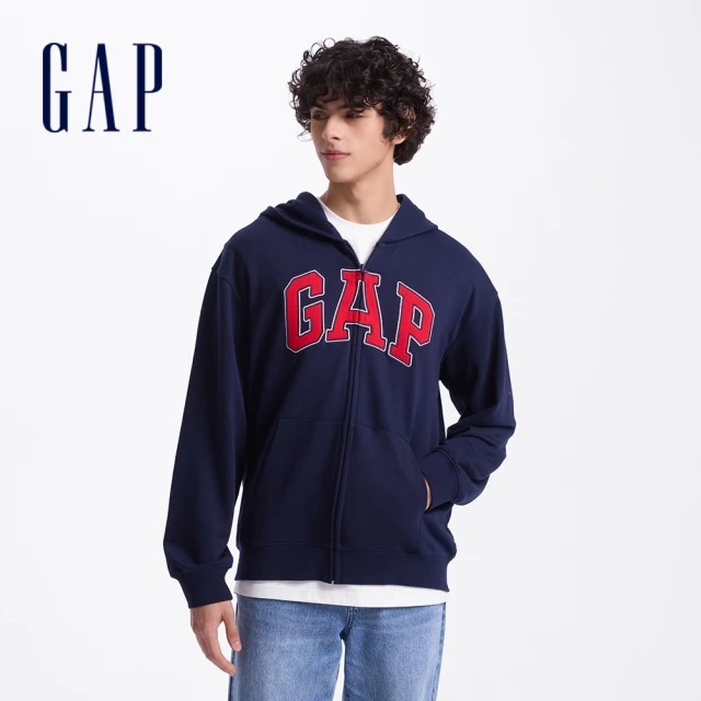 GAP 男裝 Logo刺繡連帽外套-海軍藍(611720)