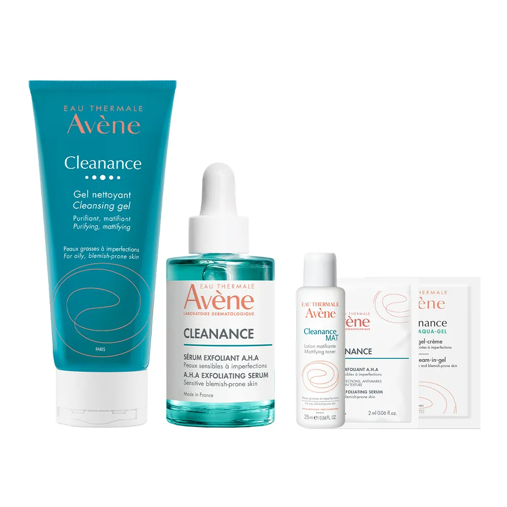 【Avene 雅漾官方直營】新品上市★控油清爽煥膚組(抗痘毛孔緊緻精華液+洗面乳)