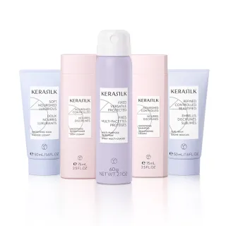 【KERASILK】經典必BUY新手組-所有髮質適用(洗.護.膜.乳.造型一組搞定/半價入手5瓶/馴服毛躁/柔軟滑順)