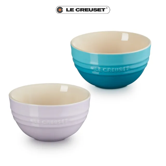 【Le Creuset】瓷器韓式飯碗350ml(薰衣草/加勒比海藍 2色選1)