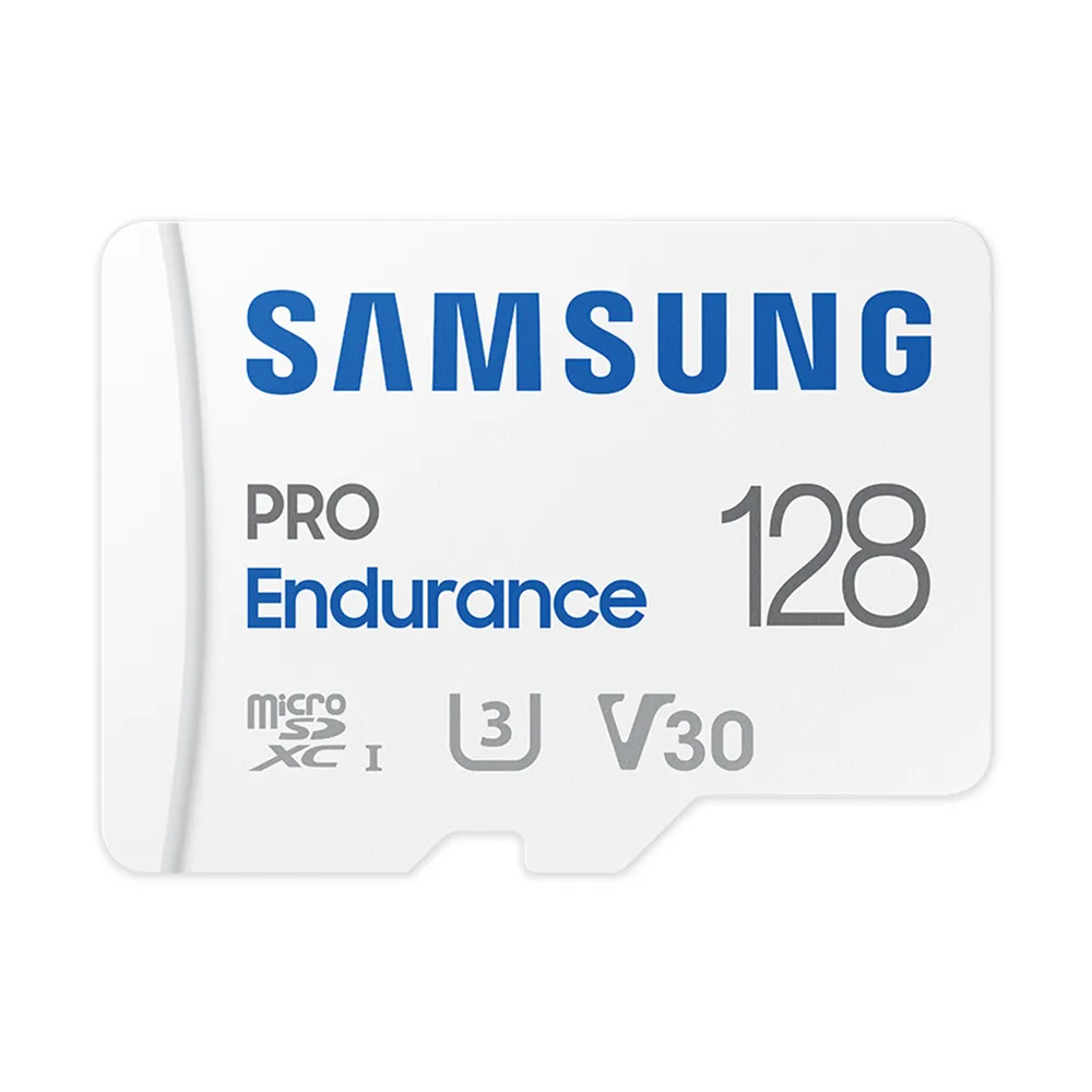 【SAMSUNG 三星】PRO Endurance microSDXC U3 V30 128GB 高耐用記憶卡 公司貨(寶寶/寵物/監控/行車紀錄器)