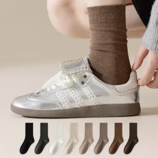 【NicoFun 愛定做】MIU系穿搭中筒襪 無骨縫頭襪 羅紋襪 針織襪 美拉德 棕色 咖啡(女襪22-24.5cm)