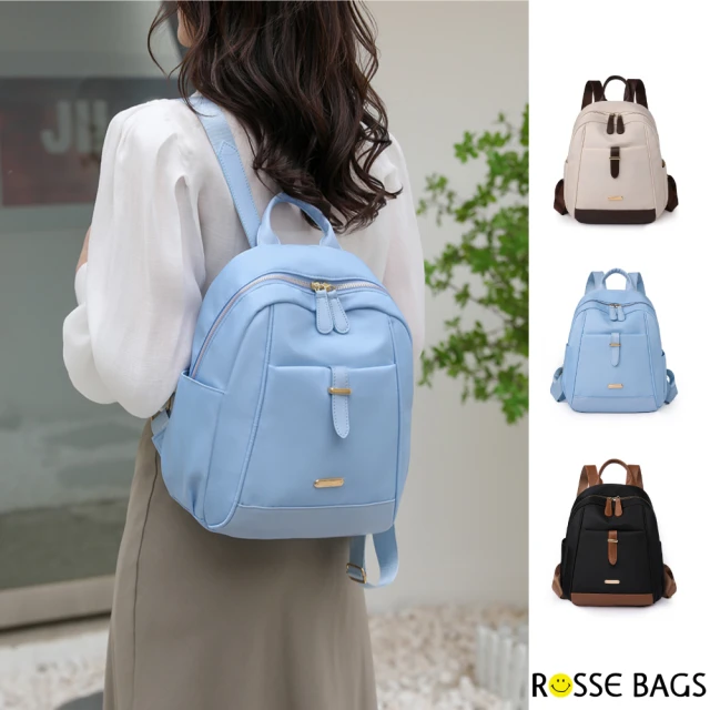 Rosse Bags 流行日常文青女孩外出休閒旅行背包(現+預 黑色／米白色／藍色)