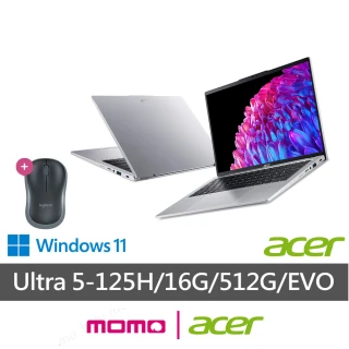 【Acer 宏碁】送獨家滑鼠★14吋Ultra 5輕薄效能AI筆電(Swift Go/EVO/SFG14-73/Ultra 5-125H/16G/512G/W11)