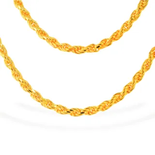 【福西珠寶】9999黃金項鍊 1.6尺麻花草繩項鍊(金重：2.21錢正負0.03錢)