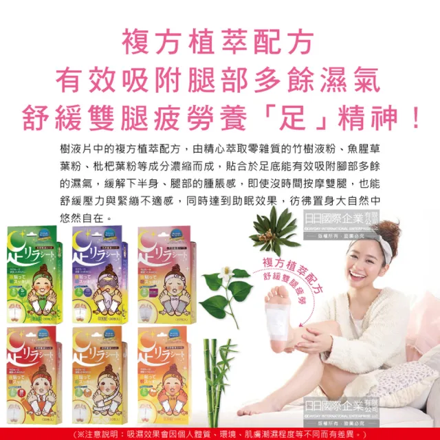 【日本中村樹之惠本舖】竹樹液草本植萃足部輕盈舒緩貼布30入/盒(腿部貼片溫熱感疲勞足底貼布美腿)
