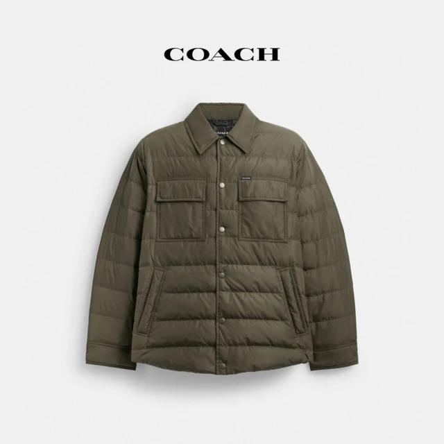 COACHCOACH 聚酯纖維輕便型襯衫式羽絨外套-深蕨綠色(CT733)