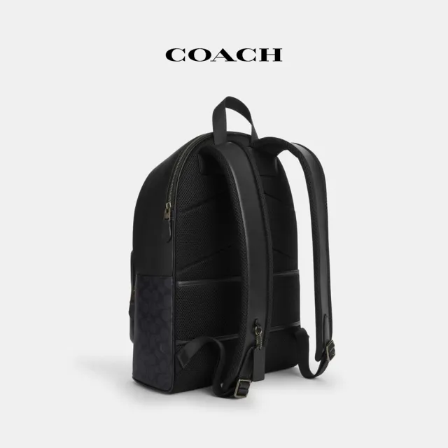 【COACH】蔻馳官方直營 WEST經典Logo後背包-炭黑色/黑色(CV925)