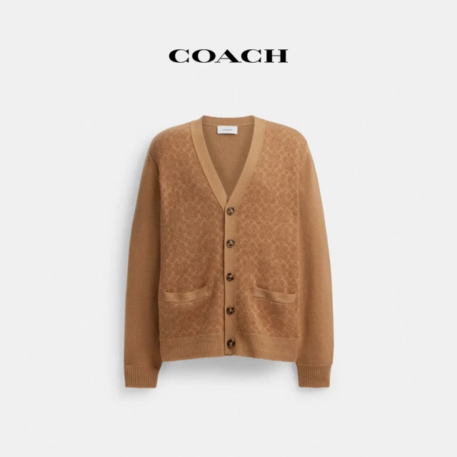 COACH 經典Logo針織外套-卡其色(CW943)