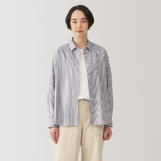 【MUJI 無印良品】女水洗平織布標準領長袖襯衫(共6色)