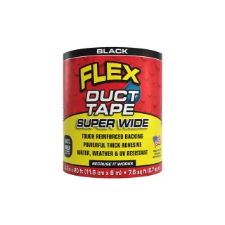 【FLEX SEAL】FLEX DUCT TAPE 大力修補膠帶 黑色(強力膠布／11.6cmX6m)