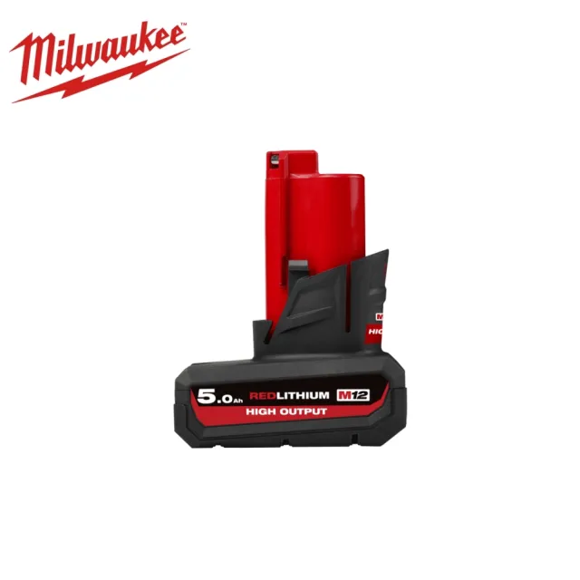 【Milwaukee 美沃奇】M12 高輸出5.0Ah 鋰電池(M12 HB5.0)