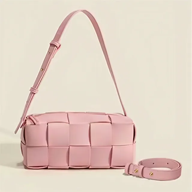 【LEESA】雙11 真皮編織包\女生包包\真皮包包\女腋下包包\Brick\編織包包女\小牛皮側背包\腋下 