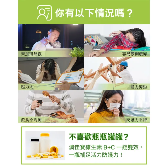 【BLACKMORES 澳佳寶】B+C 1入組(共60錠 7種維生素B 維生素C)