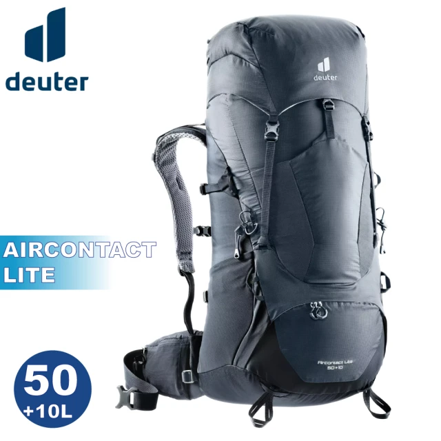 deuter AIRCONTACT LITE 50+10L拔熱式透氣背包《深灰黑》3340521/登山後背包/自助(悠遊山水+)