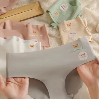 【chiao!Babe 俏寶貝】5件組 可愛熊薄款冰絲少女內褲(M-XL/學生/少女/兒童/5色)