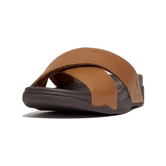 FitFlop SURFER MENS 皮革交叉涼鞋-男(駝色)