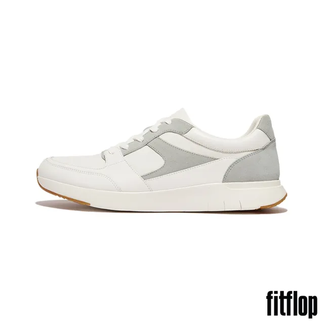 【FitFlop】ANATOMIFLEX MENS 混合材質拼接休閒鞋-男(都會白)