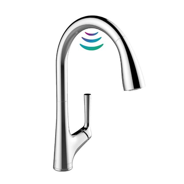 【KOHLER】Malleco 廚房感應伸縮龍頭 插電式(鍍鉻)