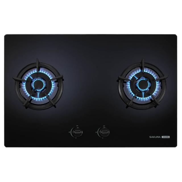 【SAKURA 櫻花】雙口檯面爐瓦斯爐G2623BG黑色NG1/LPG(G2623BGB基本安裝)