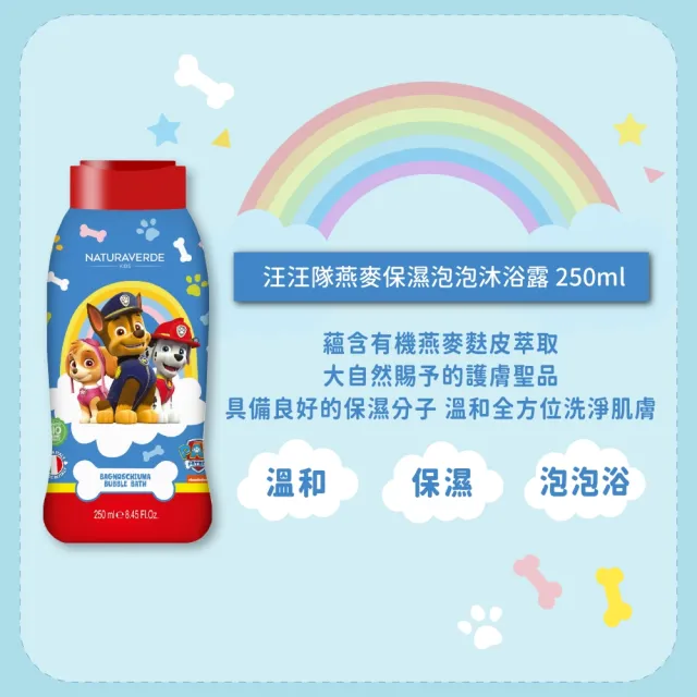【Naturaverde BIO】自然之綠-汪汪隊燕麥保濕泡泡沐浴露(250ml/四歲以上適用)