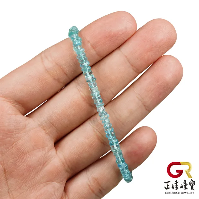 【正佳珠寶】藍磷灰 頂級原礦玻璃體 5.8g 藍磷灰手鍊｜925銀｜不可修改手圍