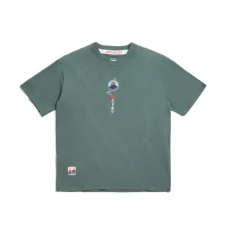 【EDWIN】江戶勝 男裝 主男印花人孔蓋短袖T恤(墨綠色)