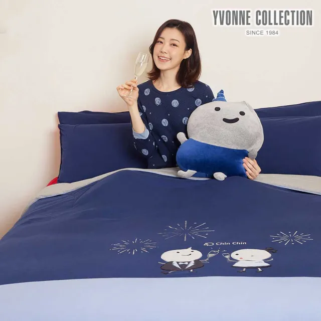 【YVONNE 以旺傢飾】100%美國棉 四季被-綻放40 靛藍(4x5呎 純棉 棉被 水洗 防蹣 台灣製)